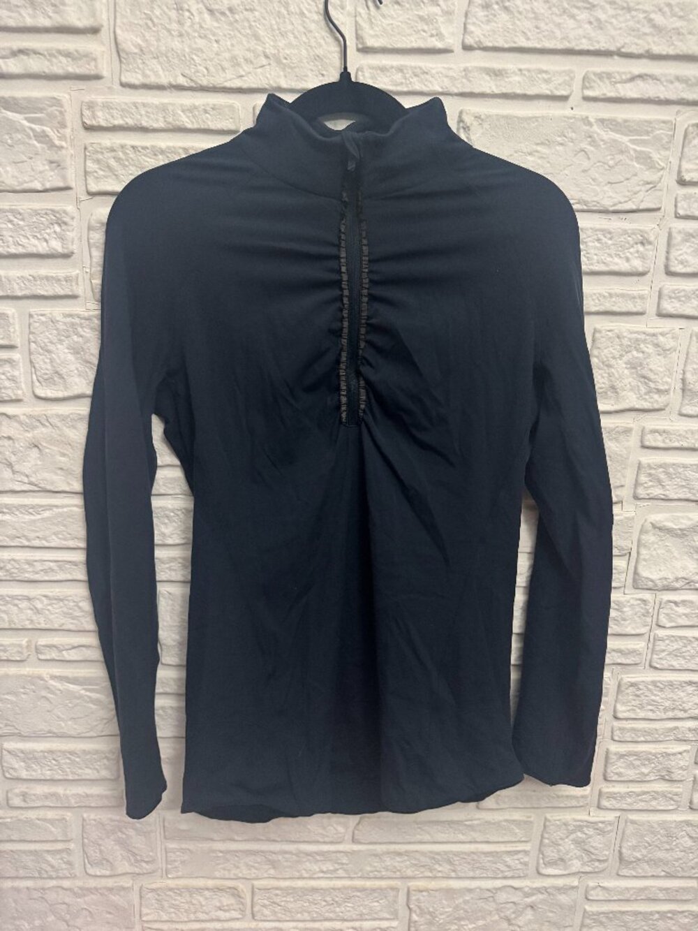 Lululemon Cypress Kiss 1/2 Zip Navy Blue Ruched Pullover Long Sleeve Jacket Top